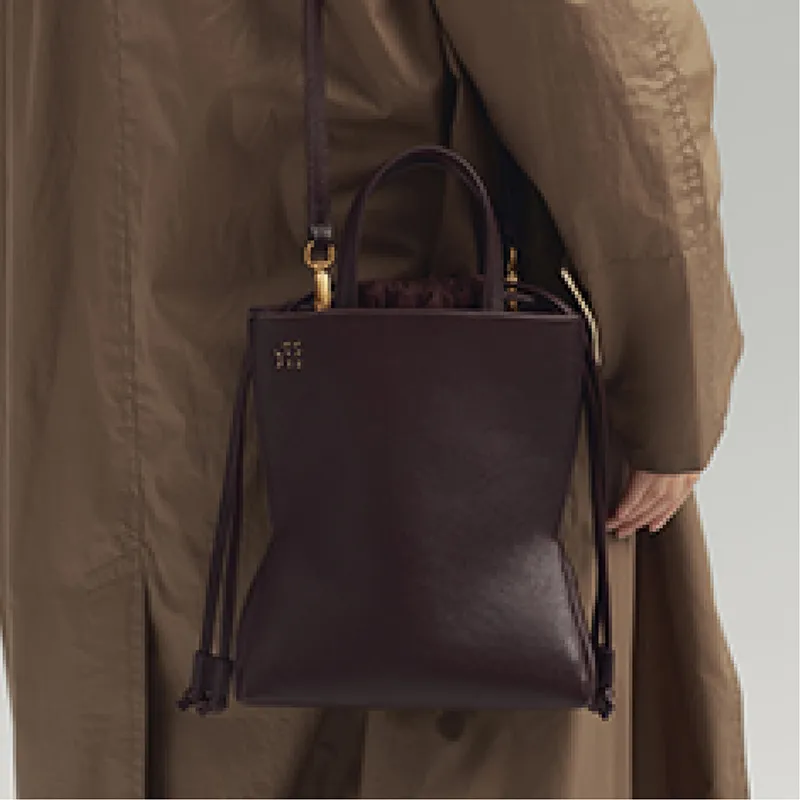 SUPERMERCY Top Grain Cow Leather Shoulder Bag, Crossbody Bag, Handbag Medium Size Women's Ink Black/Purple Glaze-10