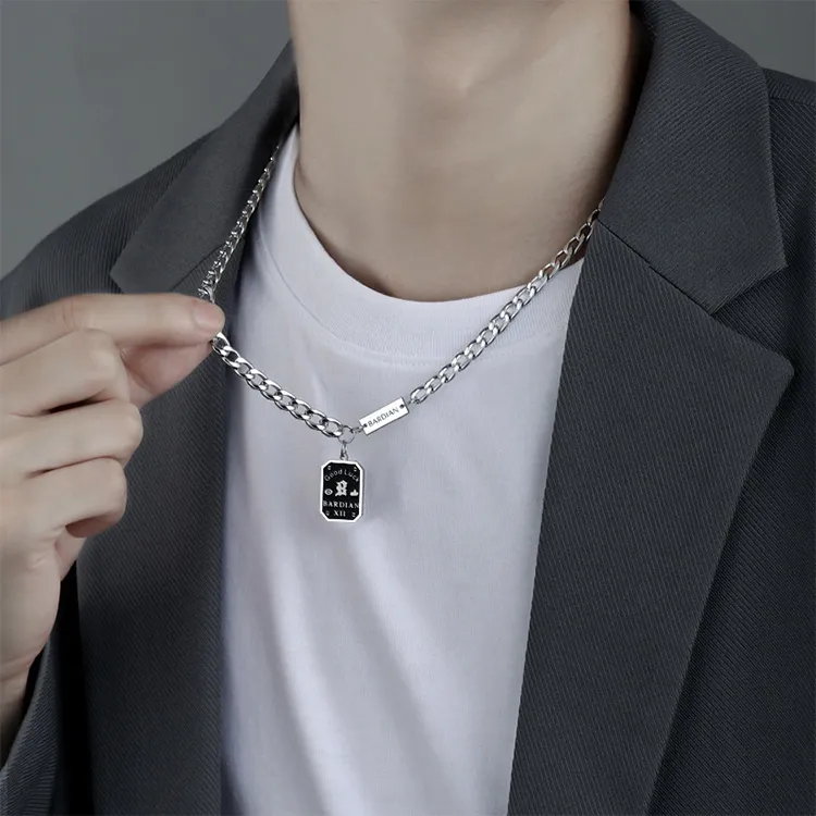 ALIEN BANG Titanium Steel Necklaces Men's-2