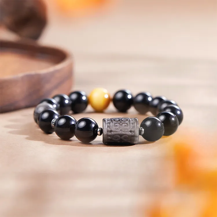 ALIEN BANG Obsidian Jade Bracelets Men's-4