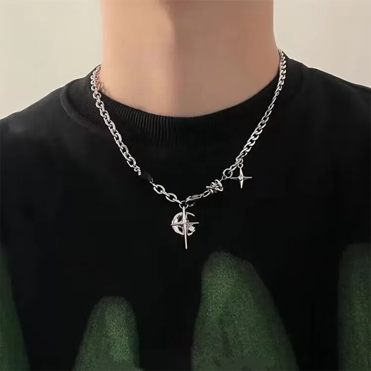 ALIEN BANG Titanium Steel Necklaces Unisex-2