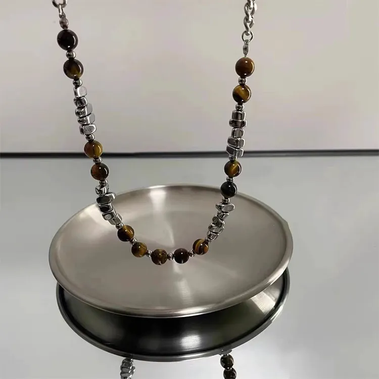 ALIEN BANG Tiger's Eye Stone Necklaces Men's-3