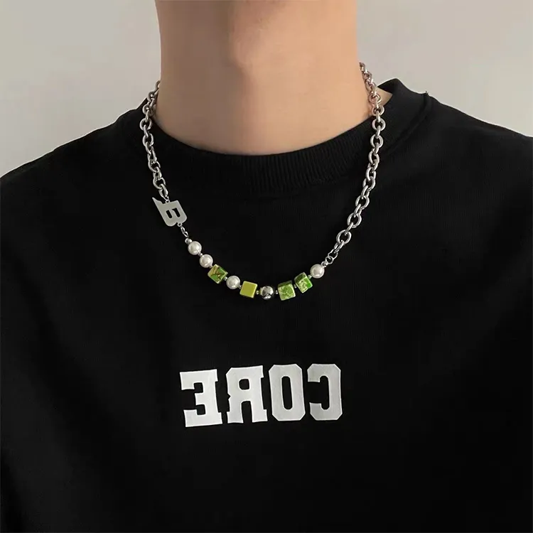 ALIEN BANG Titanium Steel Necklaces Unisex-4