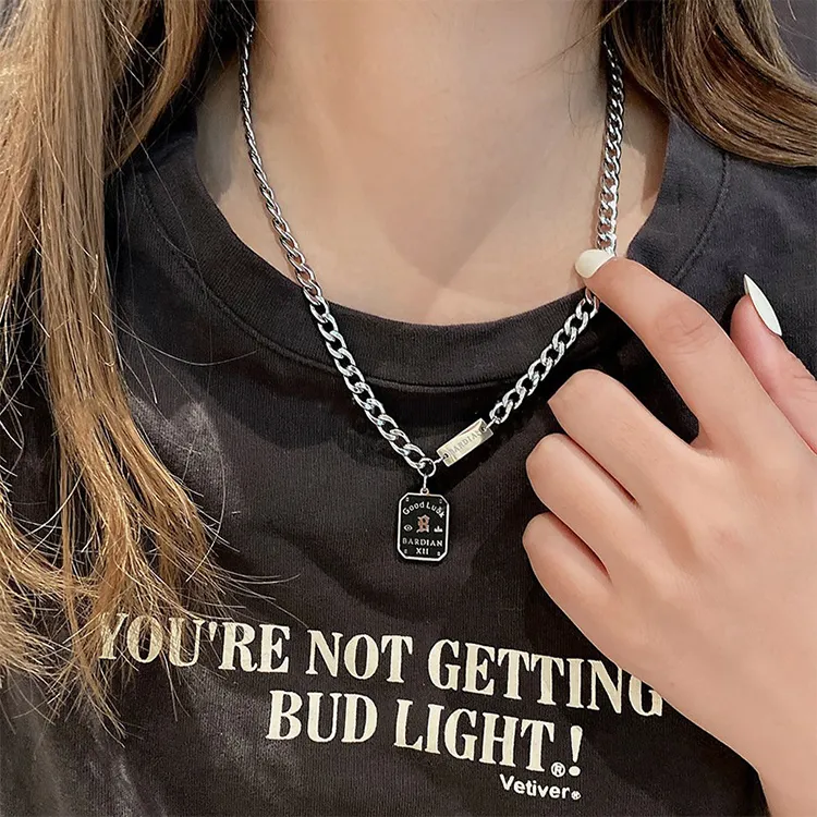 ALIEN BANG Titanium Steel Necklaces Men's-4