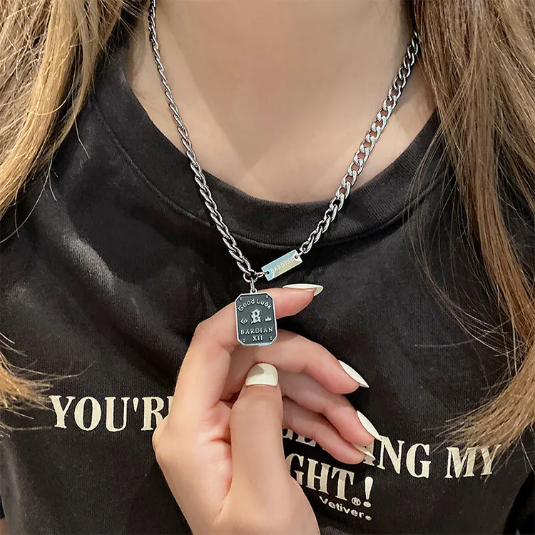 ALIEN BANG Titanium Steel Necklaces Men's-3