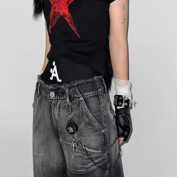 ALIEN BANG Alloy + PU Pants Chains Unisex-1