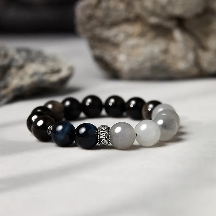 ALIEN BANG Obsidian Bracelets Men's-2