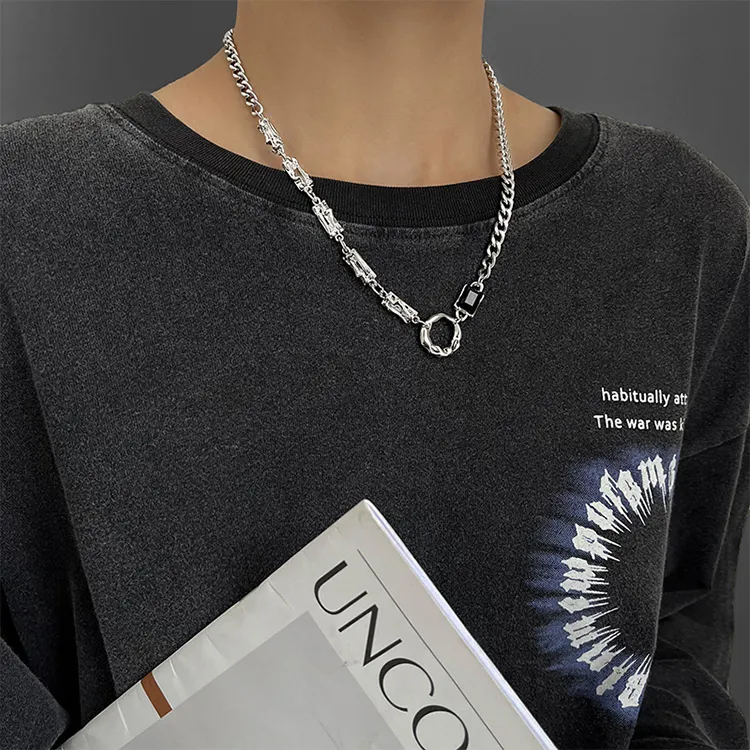 ALIEN BANG Titanium Steel Necklaces Unisex-2
