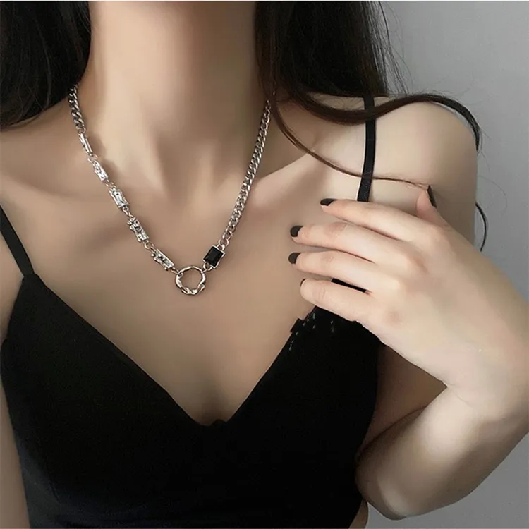 ALIEN BANG Titanium Steel Necklaces Unisex-3