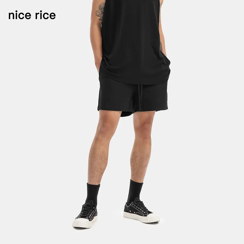 Nice Rice Casual Shorts Men's Charcoal Black-2