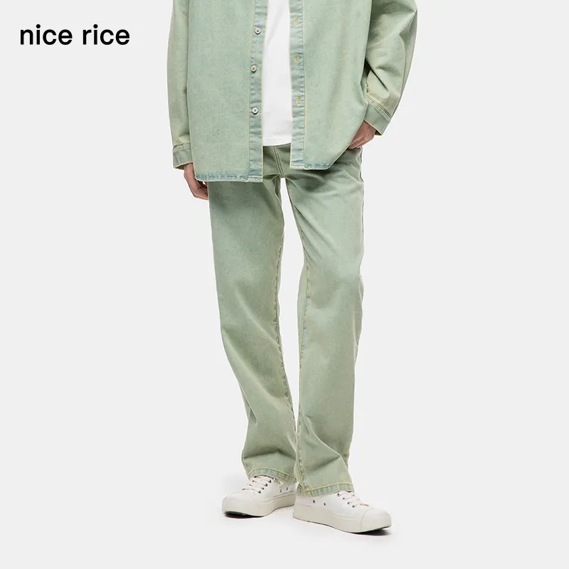 Nice Rice Jeans Men's Yellow Green-4