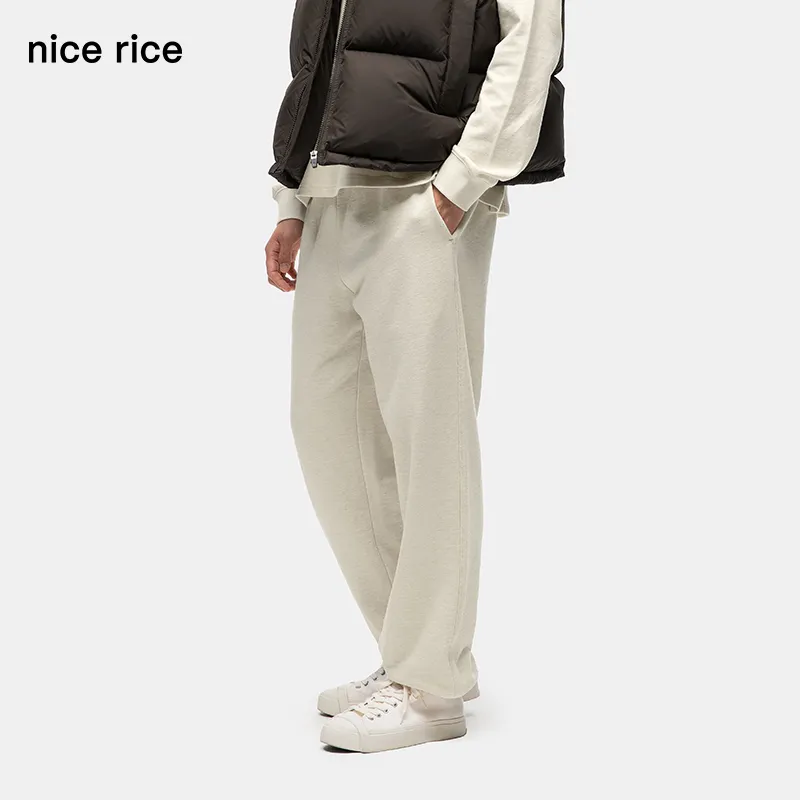 Nice Rice Knitted Sports Pants Men's White Heather Gray-3