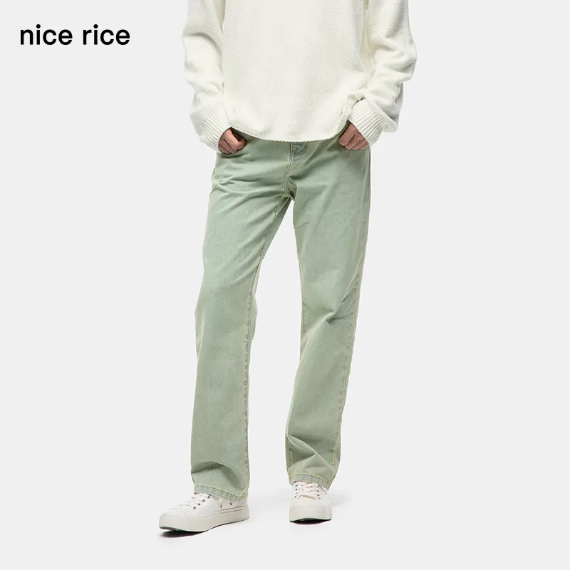 Nice Rice Jeans Men's Yellow Green-5