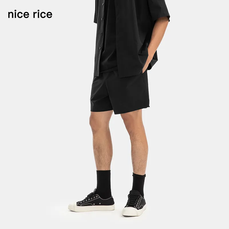 Nice Rice Casual Shorts Men's Coal Black-1