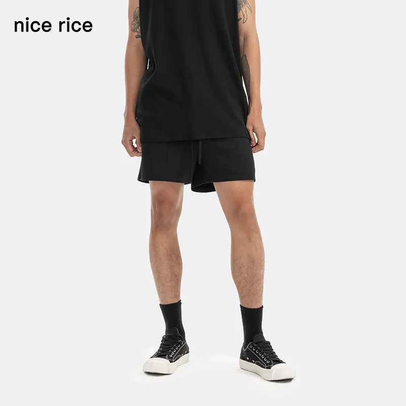 Nice Rice Casual Shorts Men's Charcoal Black-5