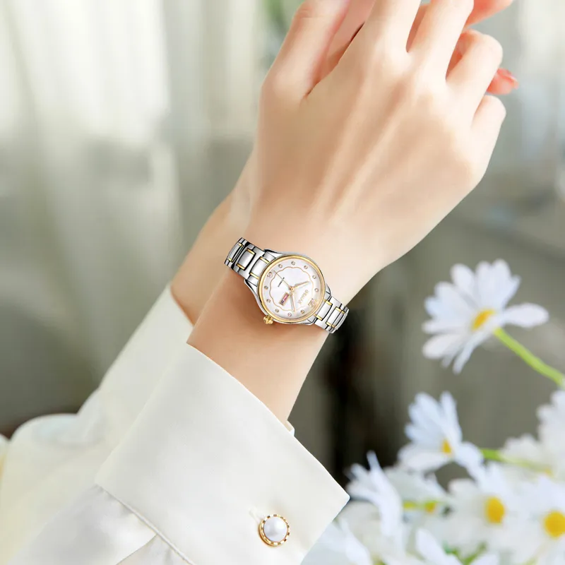GEMAX Wrist Watch Mechanical Movement Stainless Steel Watchband Watch Women's Watch White Dial-8