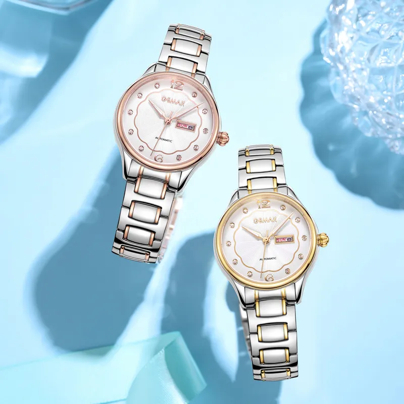 GEMAX Wrist Watch Mechanical Movement Stainless Steel Watchband Watch Women's Watch White Dial-12