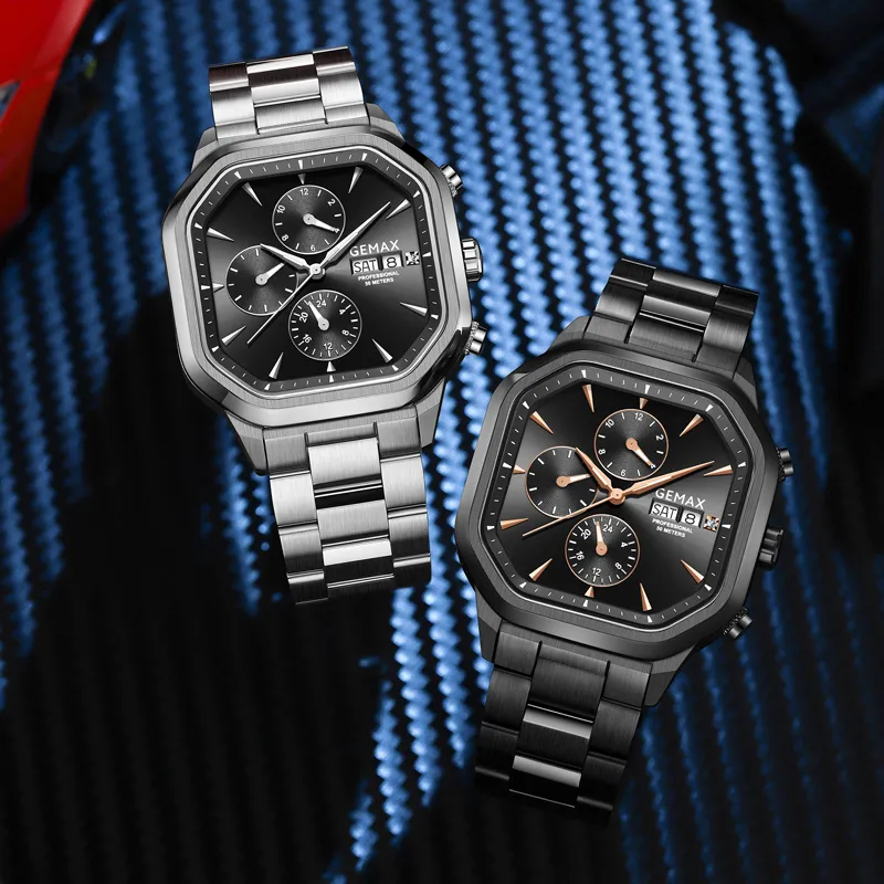 GEMAX Wrist Watch Automatic Mechanical Movement Stainless Steel Watchband Watch Men's Watches White Dial-10