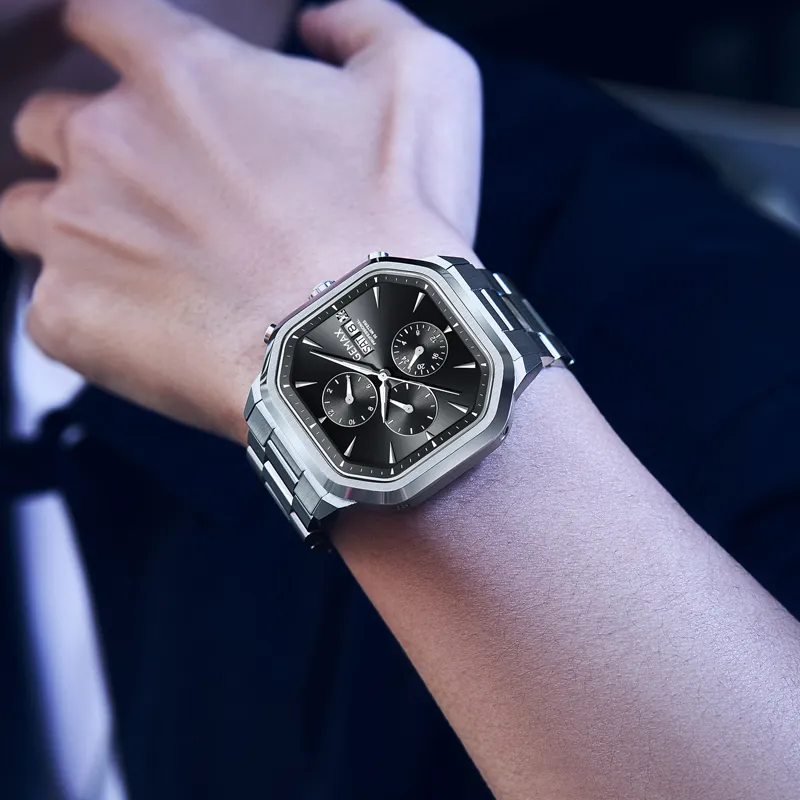 GEMAX Wrist Watch Automatic Mechanical Movement Stainless Steel Watchband Watch Men's Watches White Dial-6