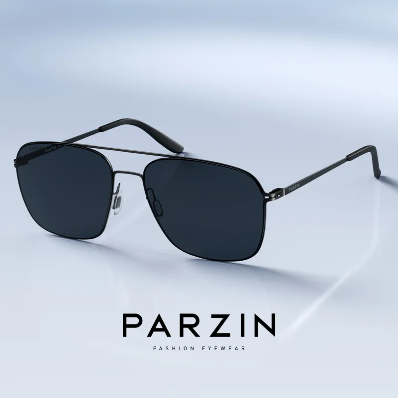 PARZIN Alloy Rubber Aviator Sunglasses Men's-2