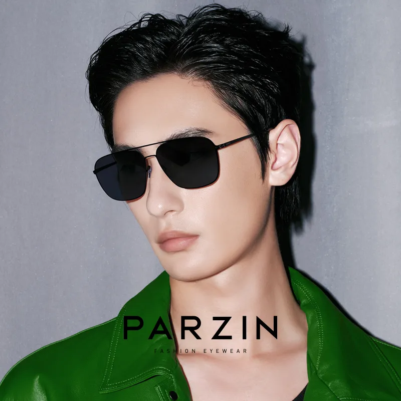 PARZIN Alloy Rubber Aviator Sunglasses Men's-1