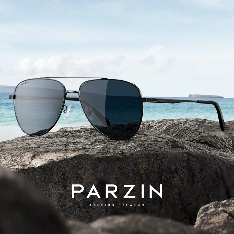 PARZIN Alloy Plate Frame Aviator Sunglasses Men's-1