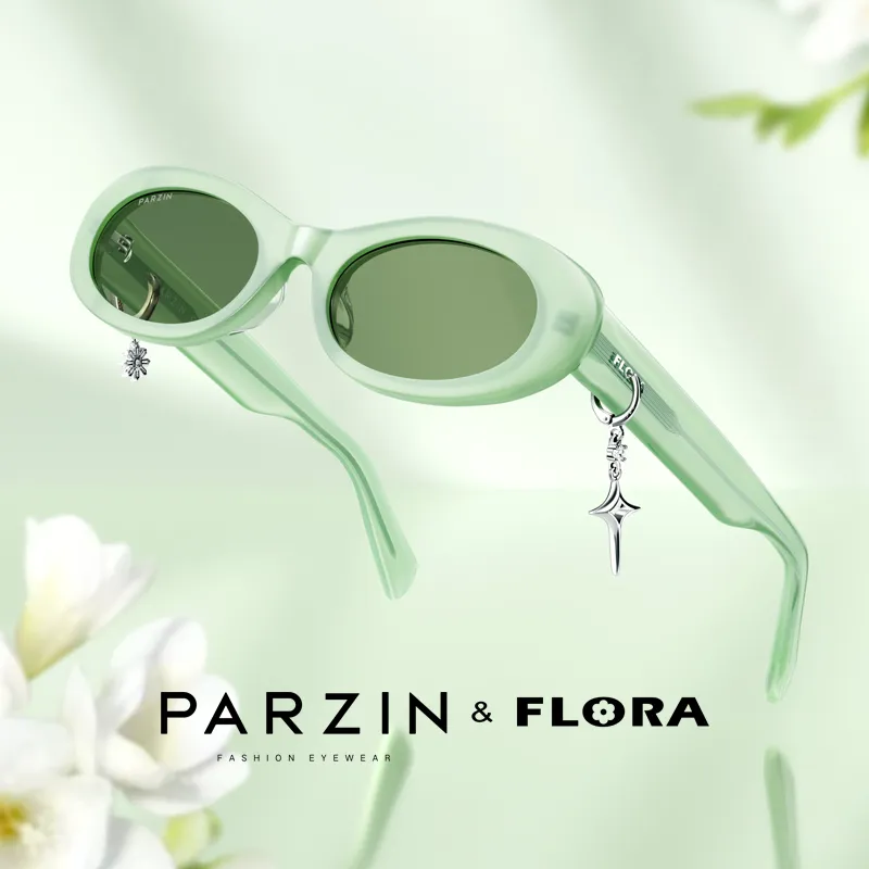 PARZIN Plate Frame Oval Sunglasses Women's-2