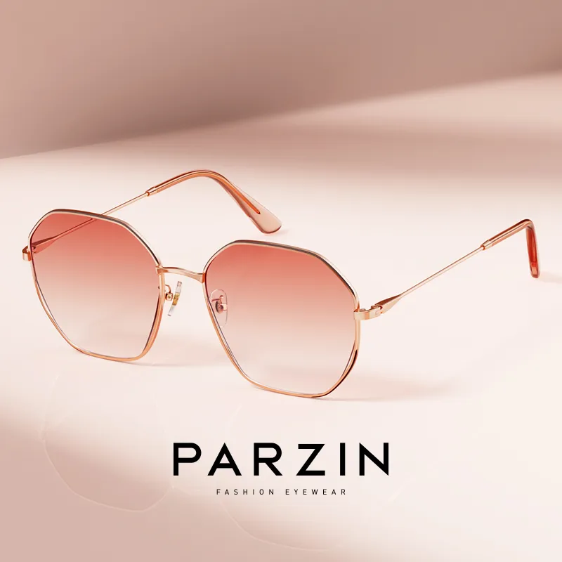 PARZIN Irregular Shape Sunglasses Women's Refined Metal Frame With Multicolor Lens 8257-1