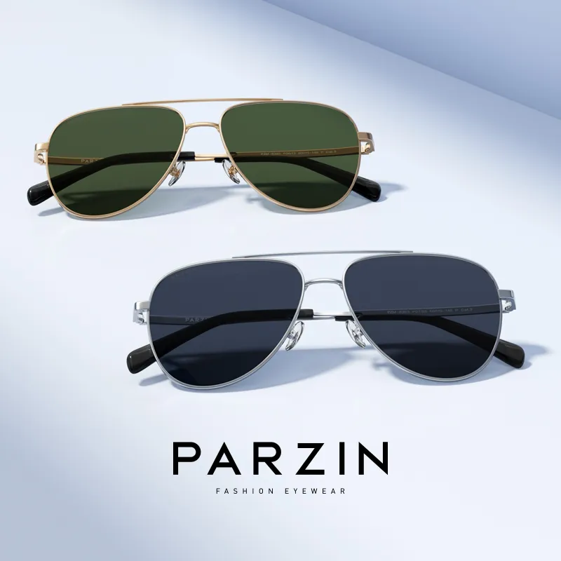 PARZIN Alloy Plate Frame Aviator Sunglasses Men's-8