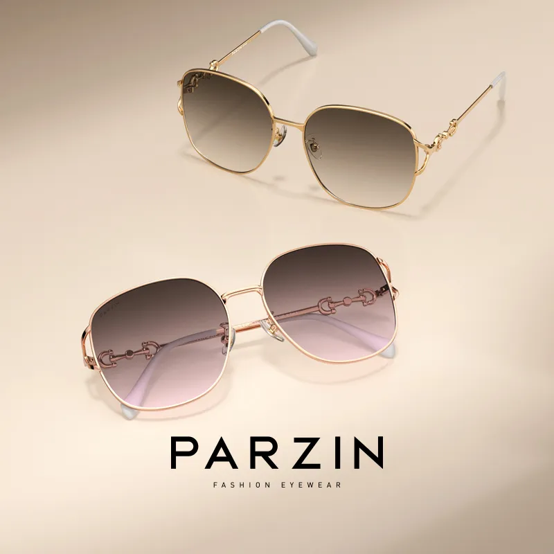 PARZIN Round Sunglasses Women's Metal Frame-4