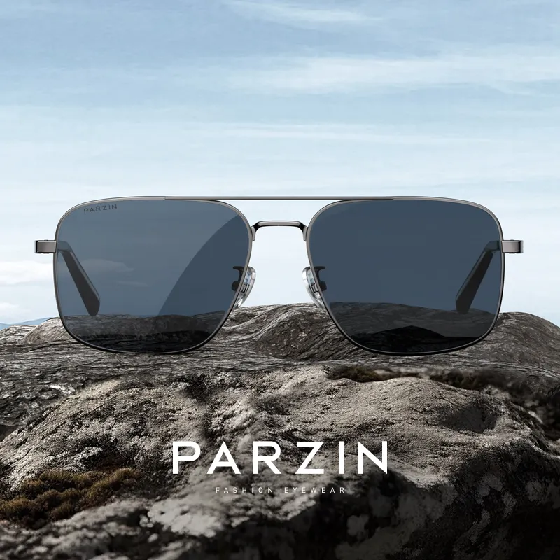 PARZIN Plate Alloy Frame Aviator Sunglasses Men's-2