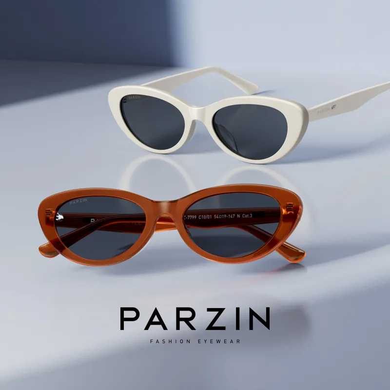 PARZIN Plate Frame Cat Eye Sunglasses Unisex-15