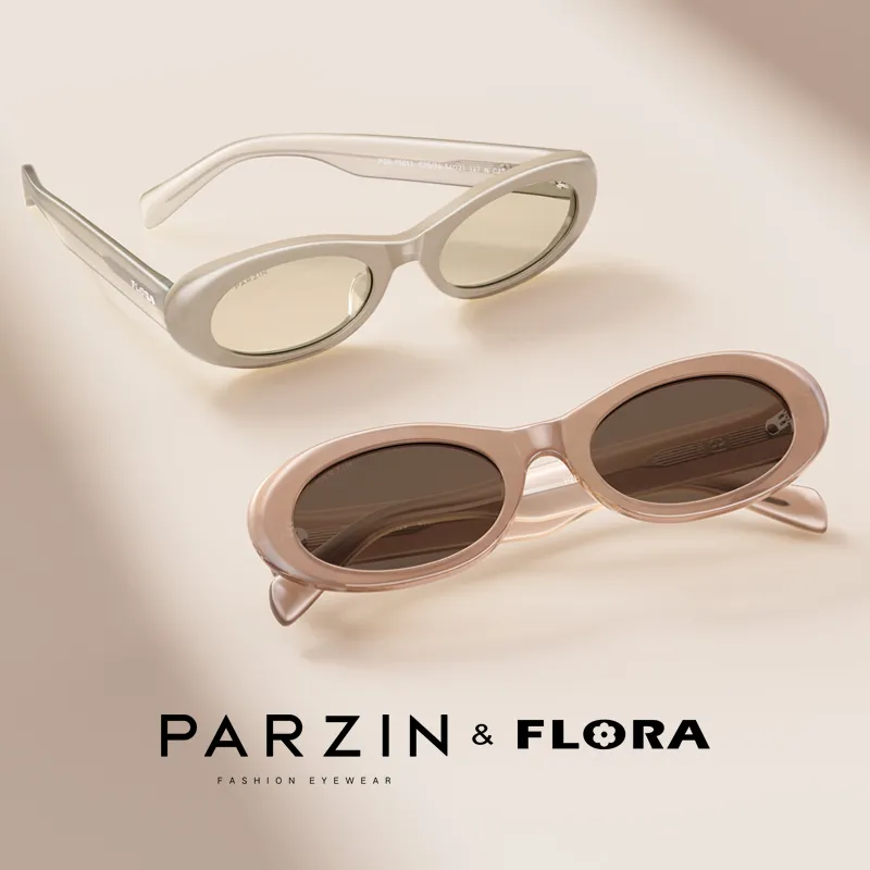 PARZIN Plate Frame Oval Sunglasses Women's-12