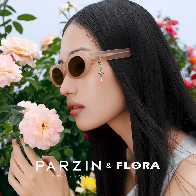 PARZIN Plate Frame Oval Sunglasses Women's-7