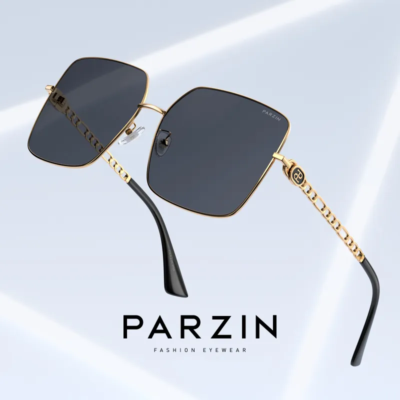 PARZIN Square Sunglasses Women's Fashion Logo Refined Correcting Sunglasses For Women's-4