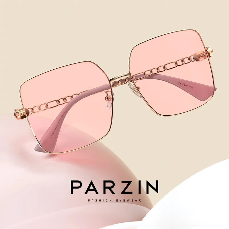 PARZIN Square Sunglasses Women's Fashion Logo Refined Correcting Sunglasses For Women's-17