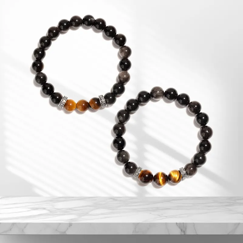 Star Treasures Synthetic/Artificial Obsidian Bracelets Unisex-1