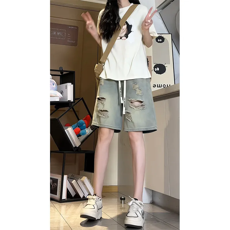 Journey To The West Denim Shorts Unisex-3