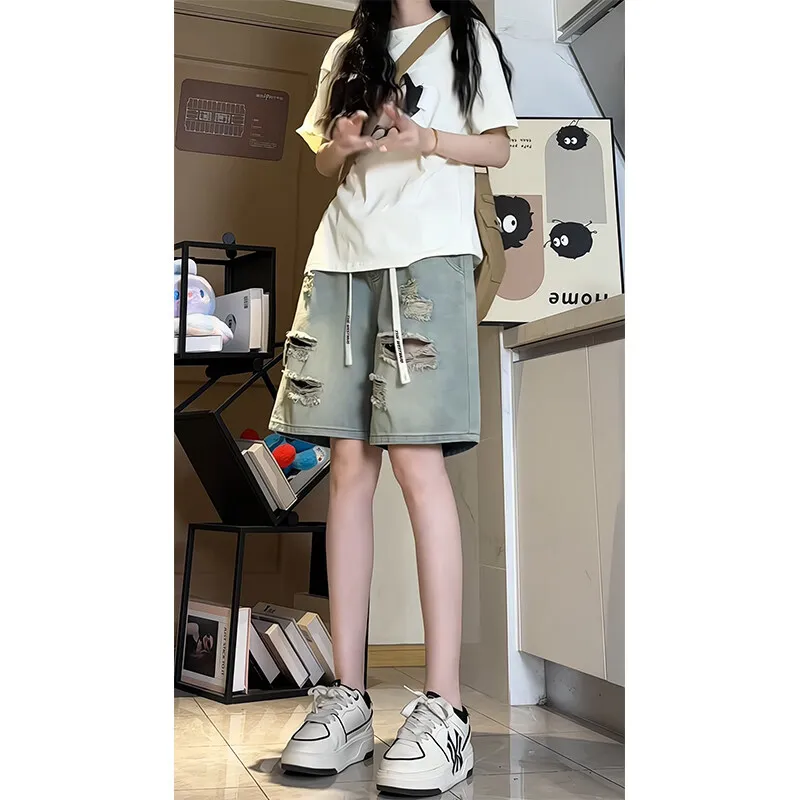 Journey To The West Denim Shorts Unisex-4