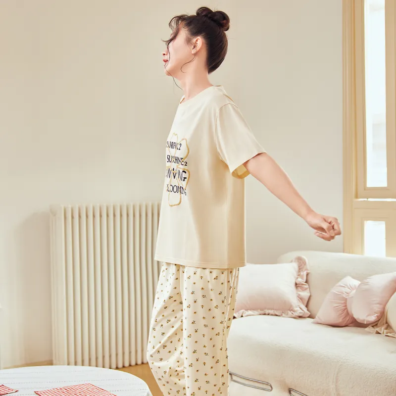 SEM/R Pajama Set Women's Cream Apricot-1