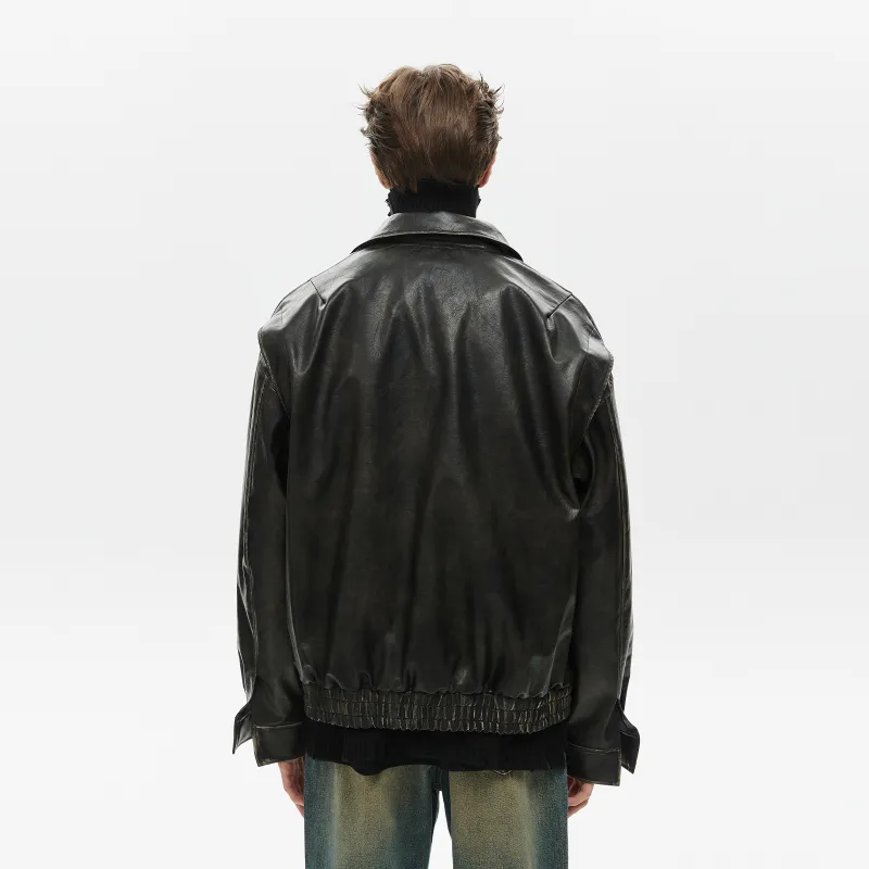 CLIMAX VISION Leather Jacket Coat Unisex Bronze Black-2