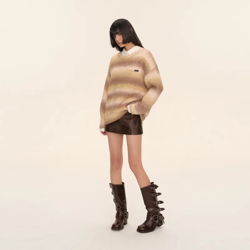 CLIMAX VISION Sweater Unisex Khaki Yellow Brown Gradient-8
