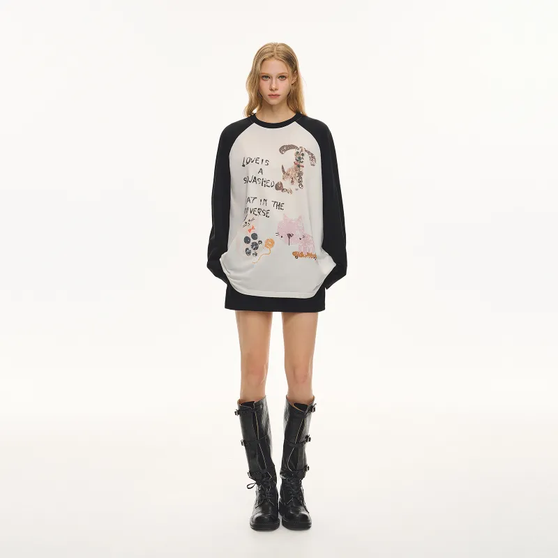CLIMAX VISION Cute Pet Series Raglan Sleeve T Shirt Women's-13