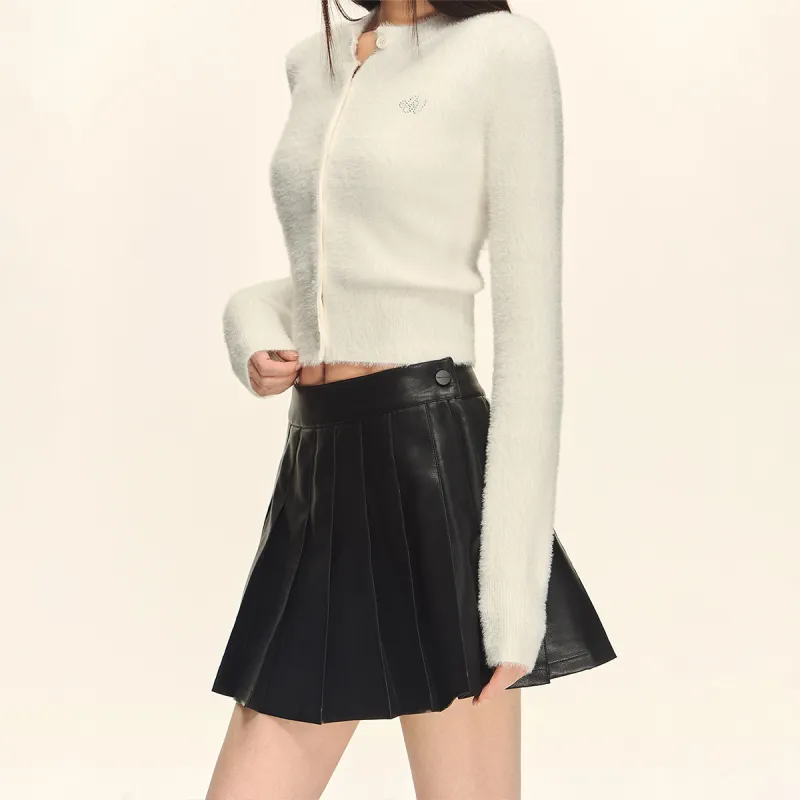 CLIMAX VISION Leather Short Skirts Women's Black-3