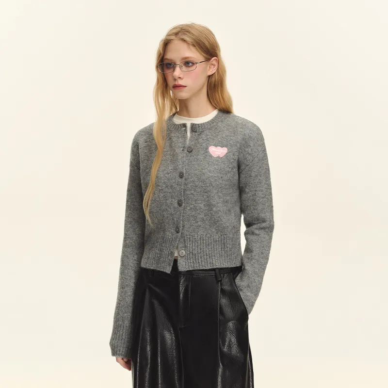 CLIMAX VISION Heart Knitwear Women's Dark Heather Gray-2