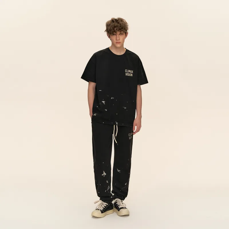 CLIMAX VISION Casual Pants Unisex Washed Black-4