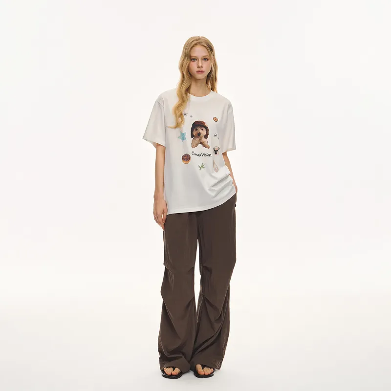 CLIMAX VISION Cute Pet Series T Shirts Unisex White-4