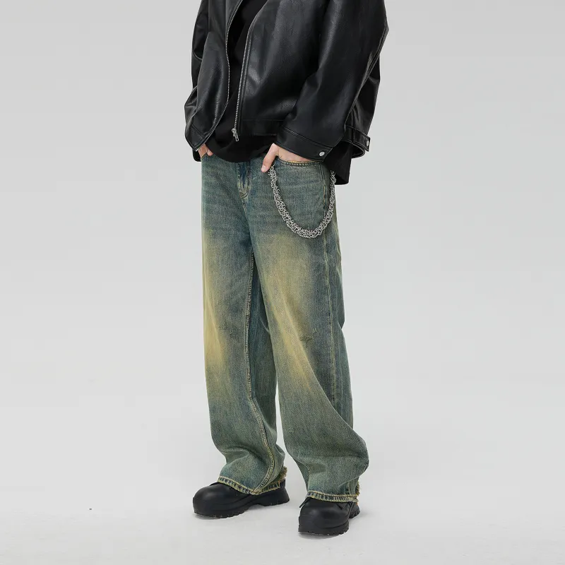 CLIMAX VISION Jeans Unisex Vintage Washed Blue-5