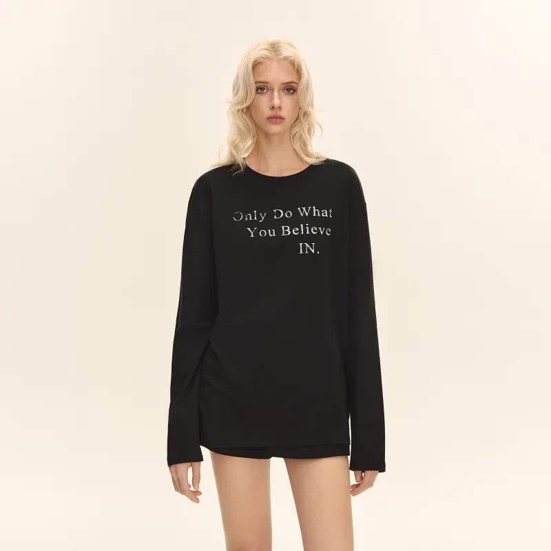 CLIMAX VISION Drop Shoulder Sleeve T Shirt Women's Classic Black-2