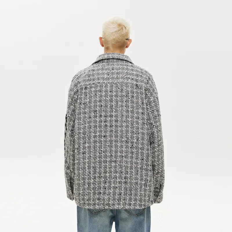 CLIMAX VISION Jackets Coats Unisex Gray White Plaid-2