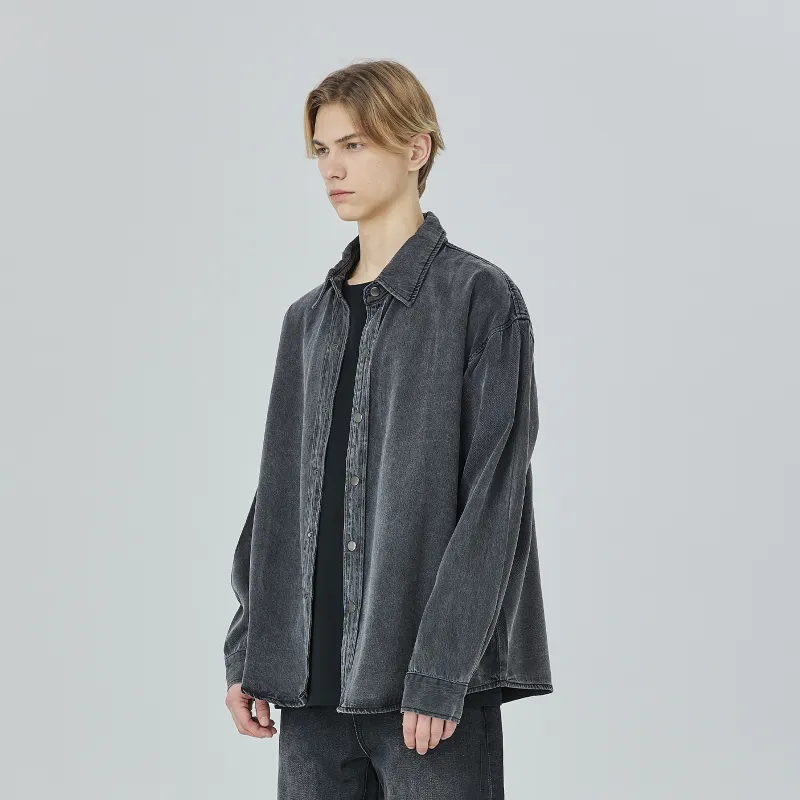 CLIMAX VISION Denim Jackets Unisex Washed Black-5